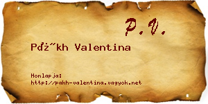 Pákh Valentina névjegykártya
